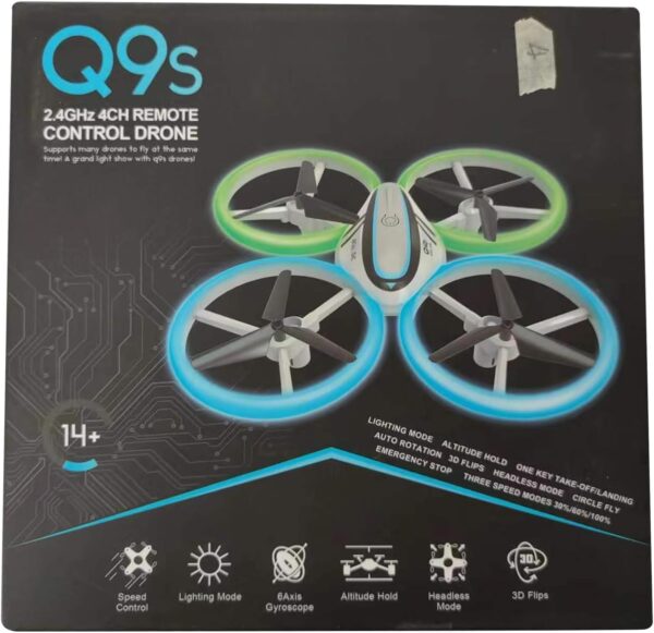 AVIALOGIC Q9s Kids RC Helicopter with Blue and Green Lights and 360° Rotation, RC Drone with Altitude Hold and Headless Mode, Great Gift for Boys and Girls - Image 7