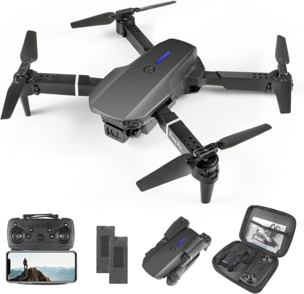 Drone with Camera HD 4K, RC Foldable FPV WiFi Live Transmission Drone for Children Beginners, 2 Batteries, Long Flight Time, Headless Mode, Trajectory Flight, Obstacle Avoidance, One Key