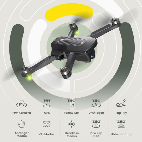 Holy Stone HS175D Foldable GPS Drone with 4K Camera FHD RC Quadcopter with 46 Minutes Long Flight Time, Follow-Me, Brushless Motor, Tap Fly, Point of Interest Altitude Hold Folding Drone for Beginners Adults - Image 8