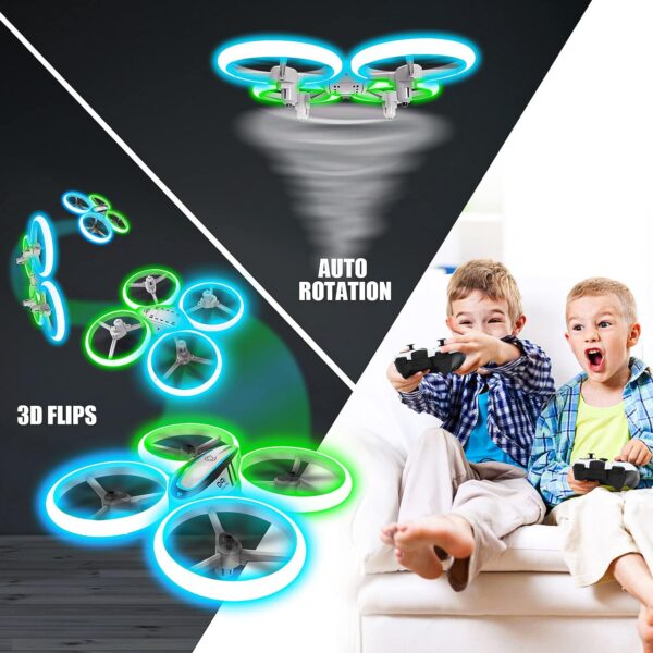 AVIALOGIC Q9s Kids RC Helicopter with Blue and Green Lights and 360° Rotation, RC Drone with Altitude Hold and Headless Mode, Great Gift for Boys and Girls - Image 4