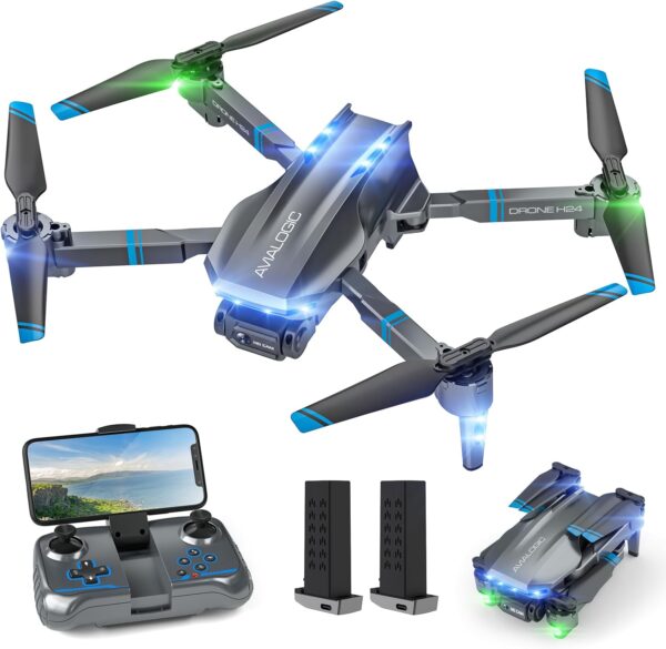 H24 Drone with Camera HD 1080P, RC Drone for Adults and Children, Foldable Quadcopter with FPV WiFi Transmission, 26-30 Mins Long Flight Time, Toys and Gifts for Boys Girls Beginners