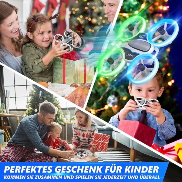 Mini Drone with Camera HD 720P for Children, RC Drone with LED Lights, Quadcopter with 3D Flips, Headless Mode and 3 Batteries, 21 Minutes Long Flight Time, Toy Drone Helicopter for Children and - Image 6