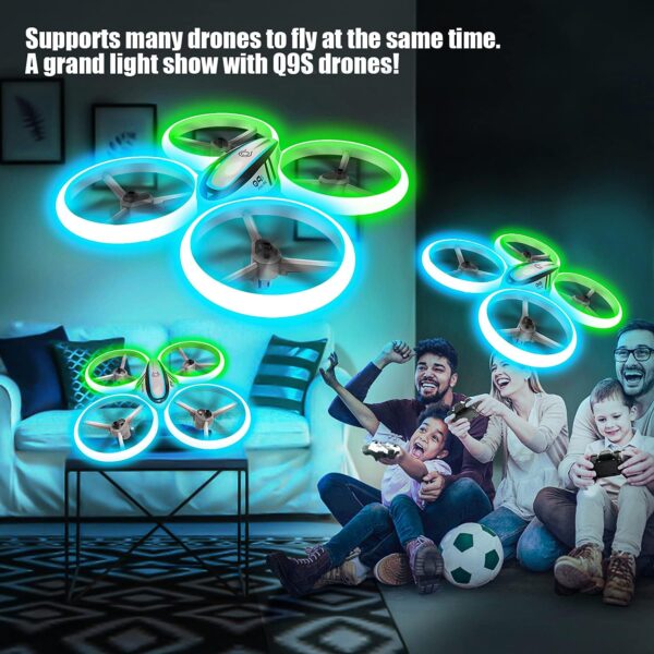 AVIALOGIC Q9s Kids RC Helicopter with Blue and Green Lights and 360° Rotation, RC Drone with Altitude Hold and Headless Mode, Great Gift for Boys and Girls - Image 3