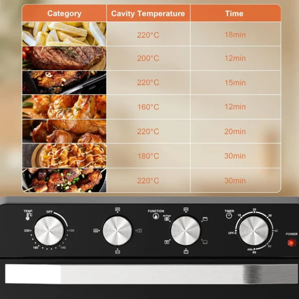 S34bc2d79c952450ebf5676132f947c9eF-3.webp Karinear 36L Air Fryer Oven, 1700W Stainless Steel Airfryer 10 in 1 Countertop Oven, Double-layered Glass Door, Accessory Set