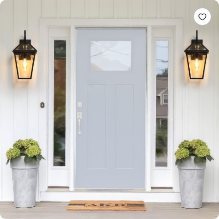 211-Pack Outdoor Wall Lantern Light  Modern Black Metal & Clear Glass Sconce For Porch, Patio, And Garden Lighting Bulb Not Included