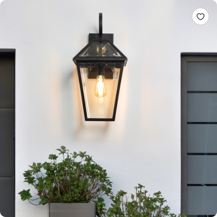 211-Pack Outdoor Wall Lantern Light  Modern Black Metal & Clear Glass Sconce For Porch, Patio, And Garden Lighting Bulb Not Included