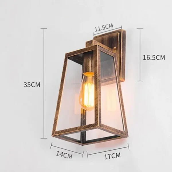 Retro Outdoor Waterproof Wall Lamps Iron Art Lampshade Sconce Acrylic Corridor Wall Light E27 Screw Outdoor Wall Light