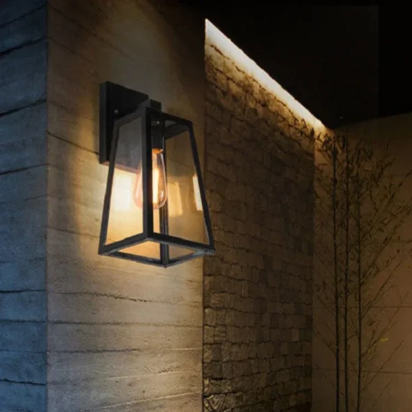Retro Outdoor Waterproof Wall Lamps Iron Art Lampshade Sconce Acrylic Corridor Wall Light E27 Screw Outdoor Wall Light