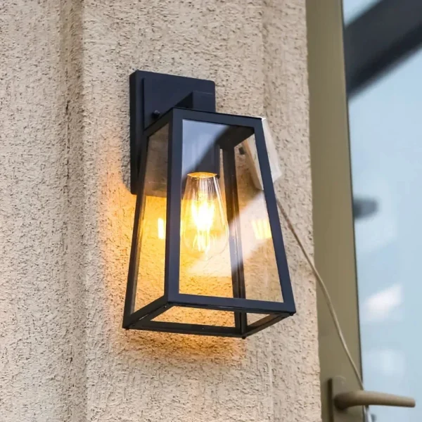 Retro Outdoor Waterproof Wall Lamps Iron Art Lampshade Sconce Acrylic Corridor Wall Light E27 Screw Outdoor Wall Light