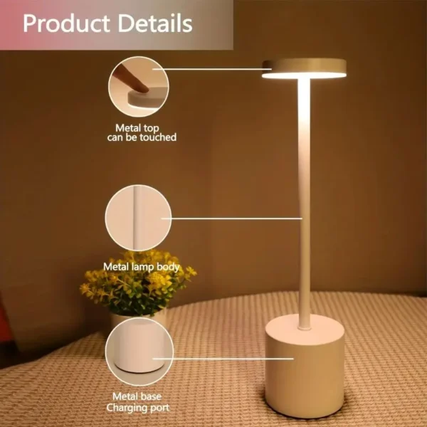 S945a280d07a74ee592559c40cafd8f49Y.webp Office Decorative Lamp with Metal Brushed Texture USB Convenient Desk Lamp Suitable for Bedrooms Dining Rooms Living Rooms
