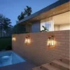 Retro Outdoor Waterproof Wall Lamps Iron Art Lampshade Sconce Acrylic Corridor Wall Light E27 Screw Outdoor Wall Light