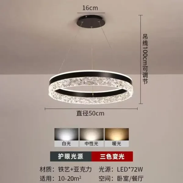 Sc10603ec26c44e219edf377da59c6d5ef.webp Modern LED Chandelier For Living Room Dining Room Bedroom Study Ring Ceiling Pendant Lamp Lustre Room Decorative Lighting Lamp