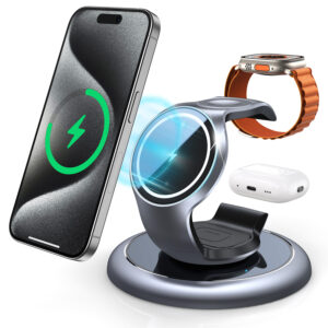 3-in-1 MagSafe Wireless Charging Station – Fast Charger for iPhone, Apple Watch & AirPods