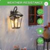 211-Pack Outdoor Wall Lantern Light  Modern Black Metal & Clear Glass Sconce For Porch, Patio, And Garden Lighting Bulb Not Included